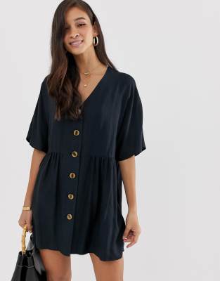 smock button dress