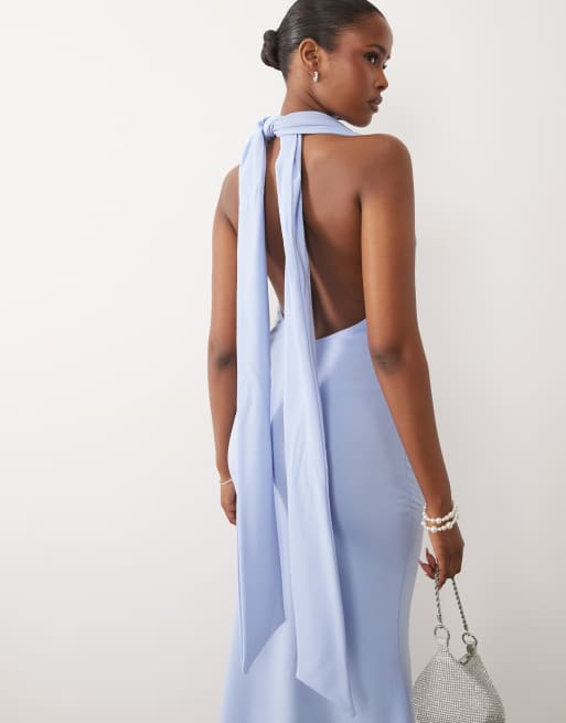 ASOS DESIGN v-neck crepe maxi dress in baby blue | ASOS