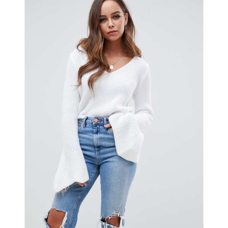 Jumper with shop flared sleeves