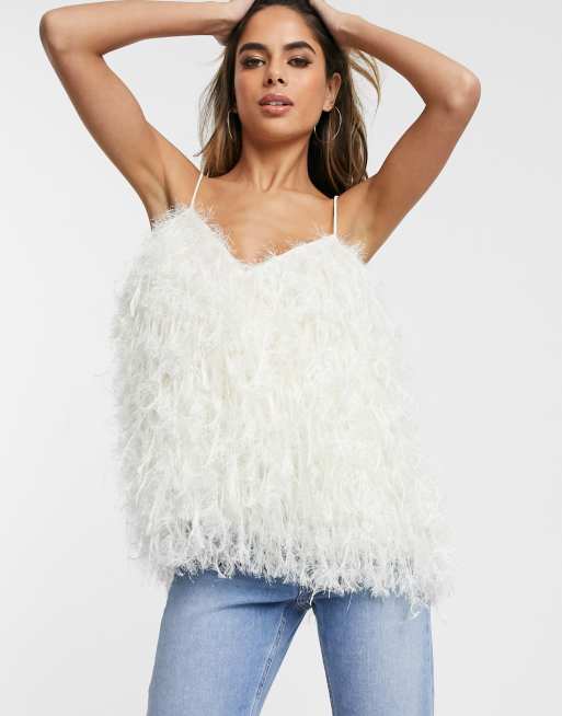 Asos feather hot sale top