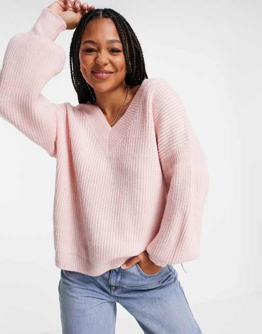 Pink v hotsell neck jumper