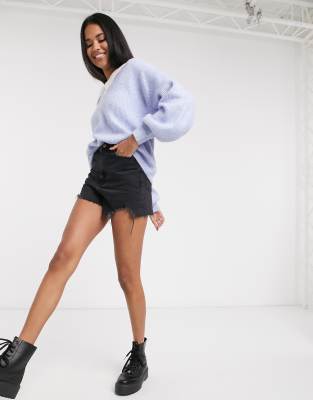 pale blue fluffy jumper