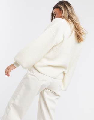 fluffy v neck jumper