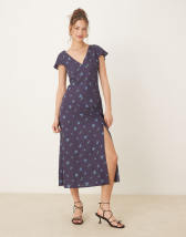 Nobody's Child Flora midi tea dress in geranium floral