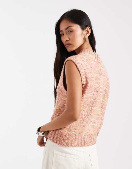 ASOS DESIGN v neck knitted tank in multiply, 2 of 4