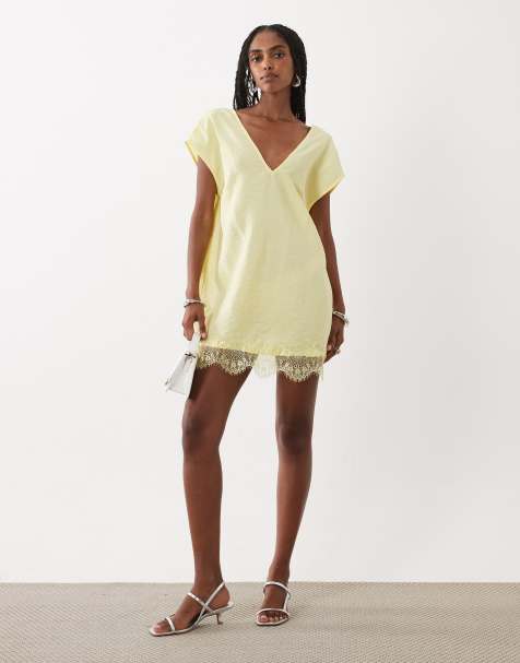 asos short cocktail dresses Asos Women's Peach beaded overlay tulle short sleeve mini cocktail dress  Size 2