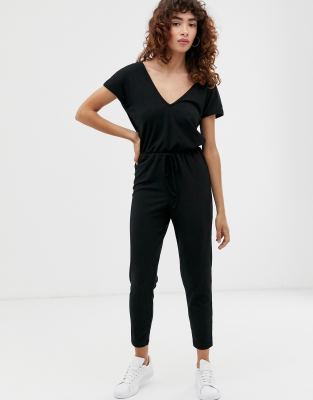 ASOS DESIGN v neck lounge wear jumpsuit with tie waist | ASOS