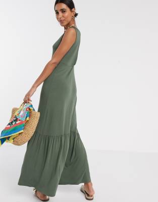 khaki maxi dress uk