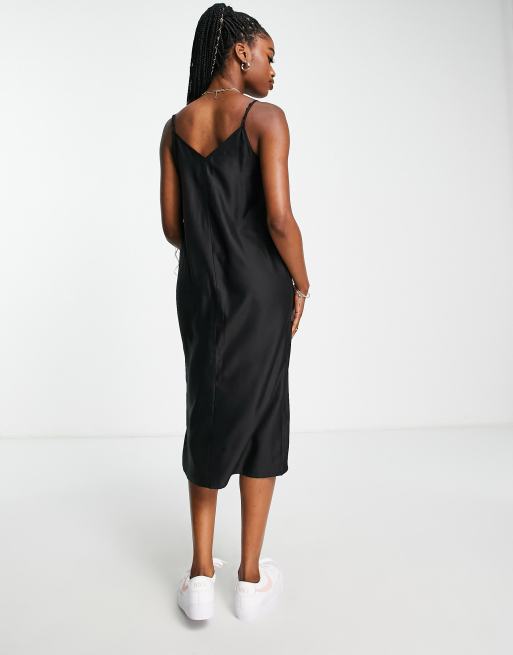 Black slip dress asos best sale