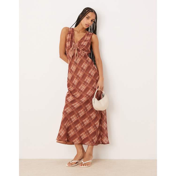 knee length dresses for ladies Ellie Plaid Midi Dress – VICI