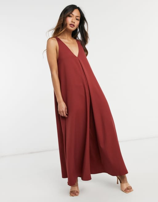 Asos store burgundy jumpsuit