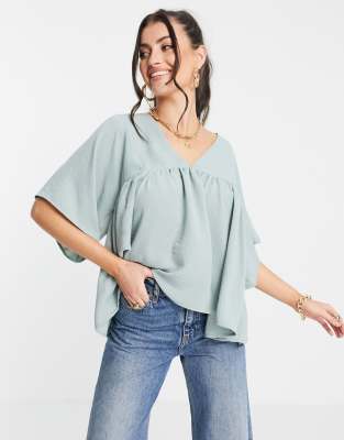 v neck smock