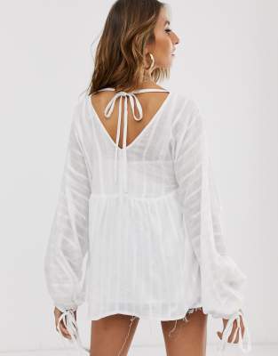 v neck smock top