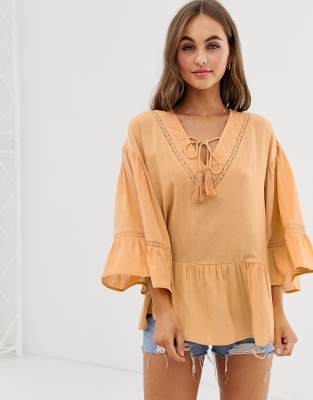 v neck smock