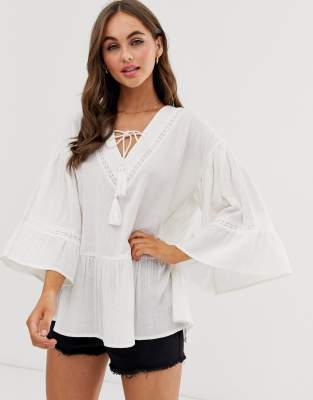 v neck smock