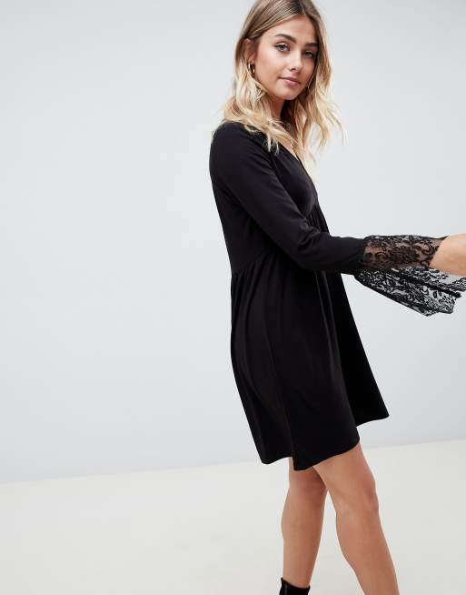 Asos black shop swing dress