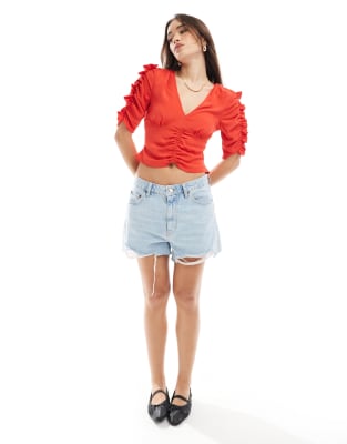Asos Design V Neck Tea Blouse