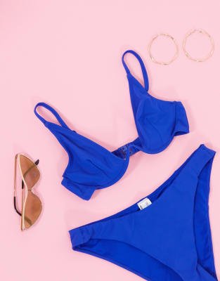cobalt blue underwire bikini