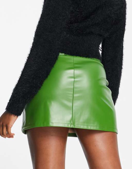 Faux leather outlet skirt asos