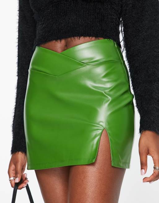 Faux leather 2024 skirt asos