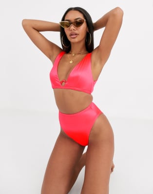 coral pink swimsuit