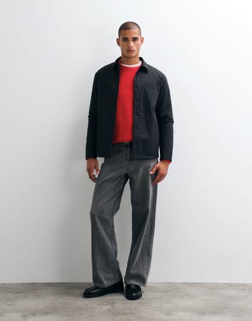 ASOS DESIGN vadderad ripstop-overshirt i svart, 3 av 5