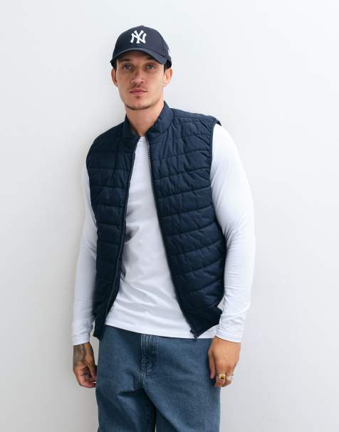 ASOS DESIGN vadderad väst i navy - view 1