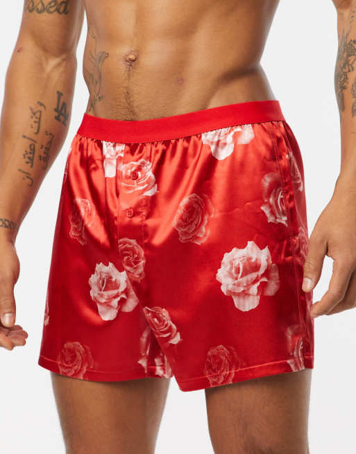 Mens satin valentines on sale boxers