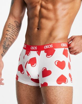 ASOS DESIGN valentines trunk with heart print