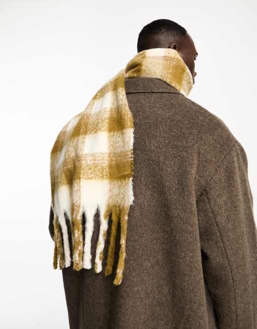 ASOS DESIGN - Vamset halstørklæde med olivengrønne tern, 2 af 4