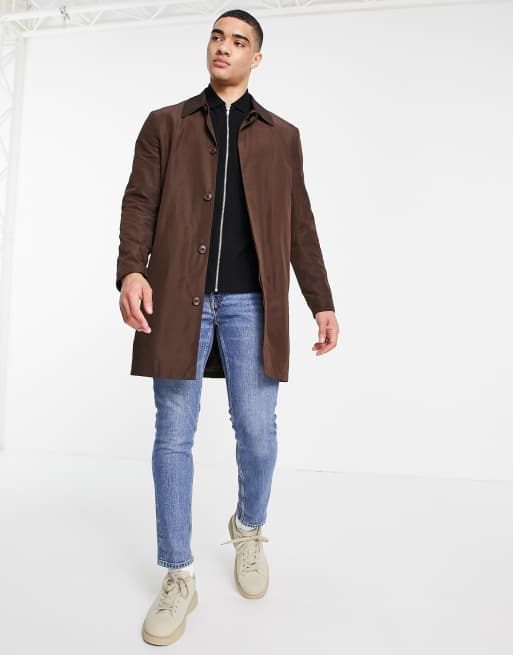 ASOS DESIGN - Vandafvisende trenchcoat i brun