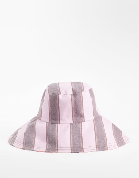 ASOS DESIGN vändbar canvashatt med flerfärgad rand - view 1