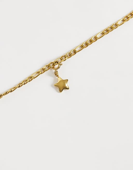 ASOS DESIGN vandtæt vedhæng i rustfrit stål med udskiftelig stjerne i guld, 3 af 4