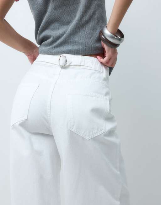 ASOS DESIGN - vaquero baggy de pernera ancha en blanco, 4 de 5