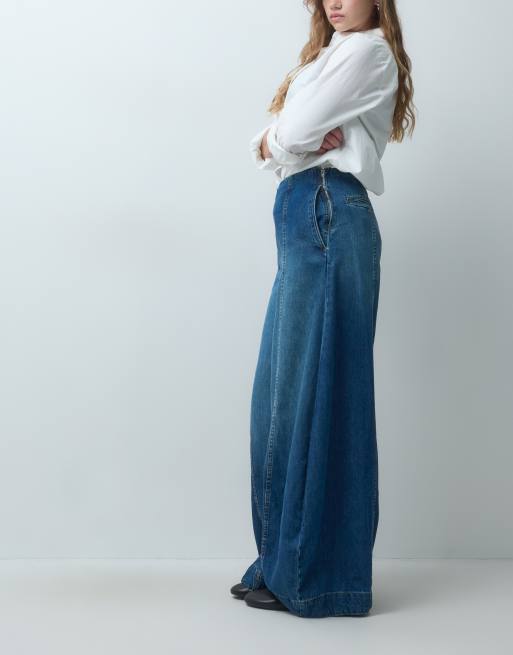ASOS DESIGN vaquero barrel de pernera extra ancha en azul medio vintage, 2 de 5