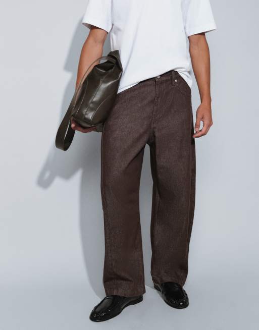 ASOS DESIGN - vaquero cocoon de pierna recta en marrón lavado, 5 de 5
