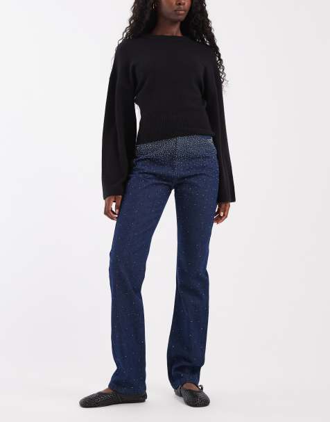 ASOS DESIGN - vaquero con cintura adornada en lavado oscuro - view 1