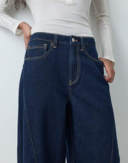 ASOS DESIGN vaquero con costura retorcida y cintura ajustable en lavado rinse, 5 de 5