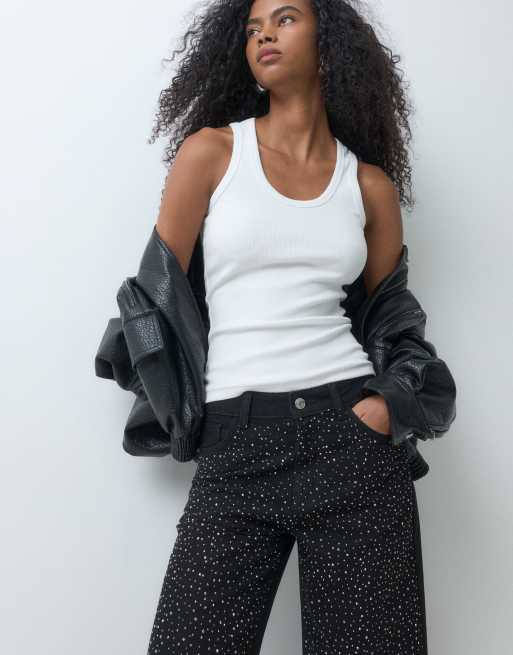 ASOS DESIGN vaquero recto con adorno en negro, 2 de 5