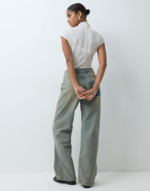 ASOS DESIGN vaquero recto con cierre trasero en lavado medio, 5 de 5