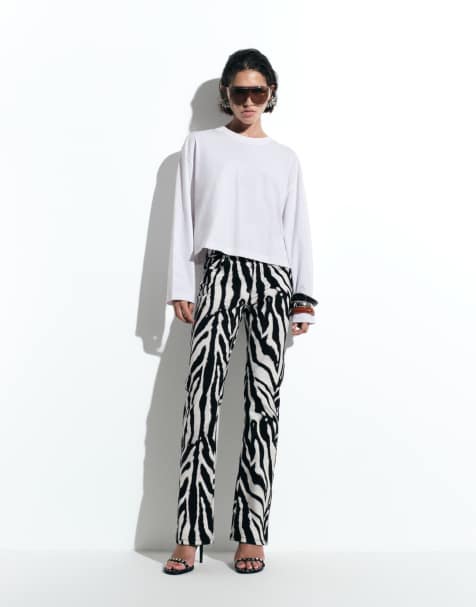 ASOS DESIGN - vaquero slim de corte lápiz con tacón estampado de cebra - view 1
