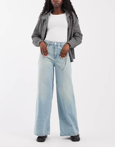 ASOS DESIGN - vaqueros baggy de pernera ancha en azul lavado claro - view 1