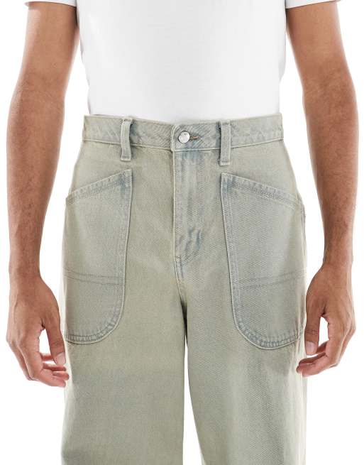 ASOS DESIGN - vaqueros baggy extragrandes con ajustador trasero y tinte en azul lavado claro, 4 de 5