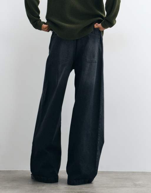 ASOS DESIGN - vaqueros baggy extragrandes en negro lavado con rotos, 5 de 5