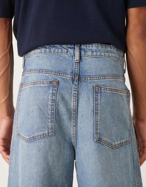 ASOS DESIGN - vaqueros baggy extremos con paneles laterales en azul lavado claro, 4 de 5