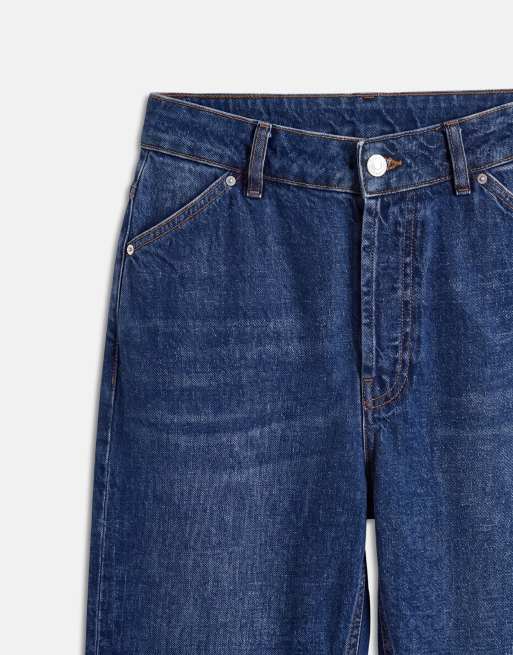 ASOS DESIGN - Vaqueros balloon con detalle en los puños en azul lavado medio, conjunto, 9 de 9