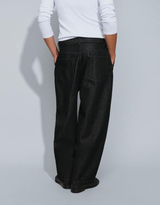 ASOS DESIGN - Vaqueros barrel negros con cinturón, 2 de 5