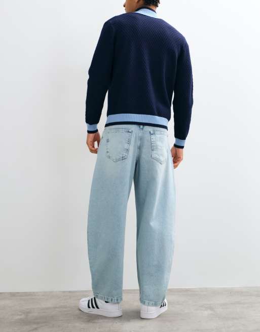ASOS DESIGN vaqueros cocoon en azul lavado claro, 3 de 5