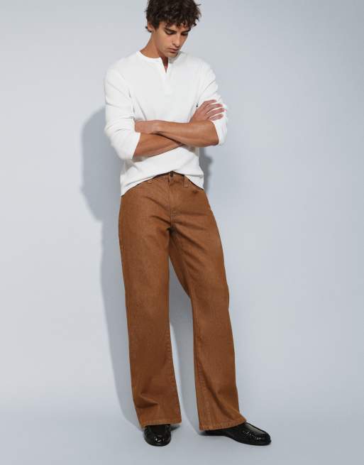 ASOS DESIGN - vaqueros de campana ancha marrones, 3 de 5