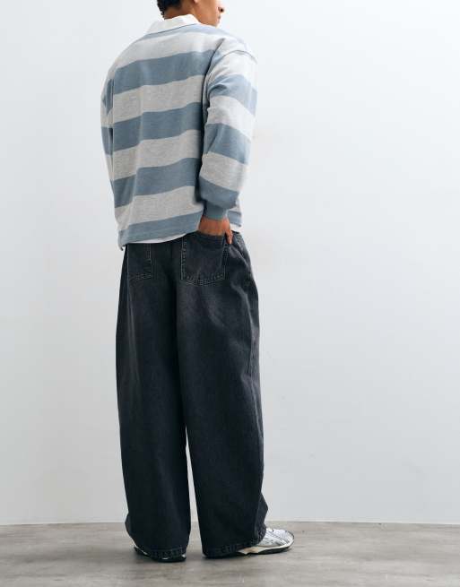 ASOS DESIGN vaqueros extragrandes holgados grises con pinzas, 3 de 5